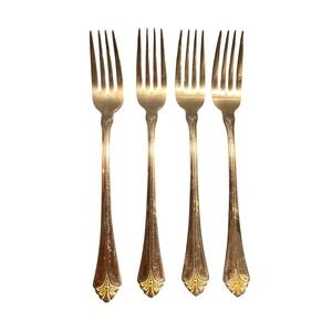 Towle‎ Santa Barbara Gold Accent Dinner Forks 18/8 Stainless Korea Set of 4